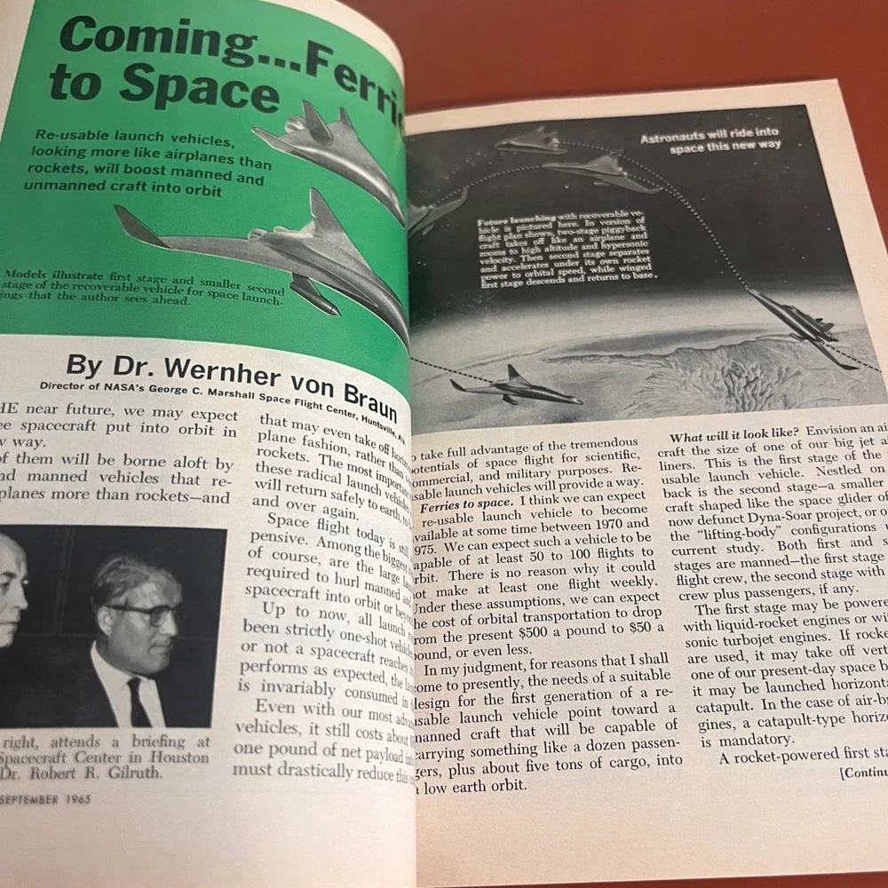 Popular Science September 1965‎ Vintage Magazine 1966 Cars Ford Bronco Lindbergh